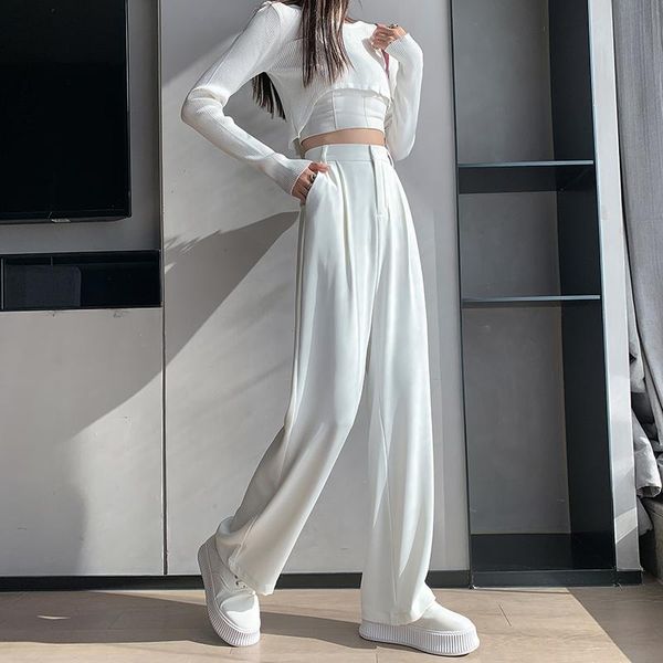 women's pants & capris casual high waist loose wide leg for women spring summer female floor-length white suits ladies trousers, Black;white
women's pants & capris casual high waist loose wide leg for women spring summer female floor-length white suits ladies trousers, Black;white