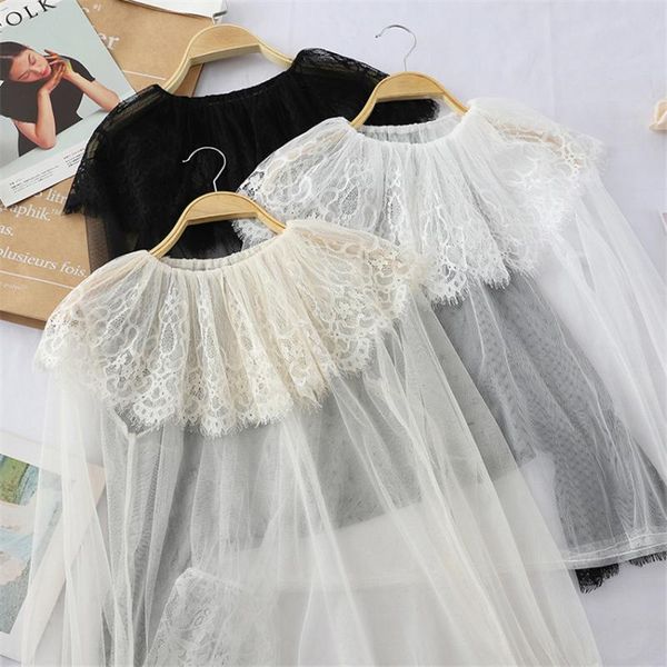 women's blouses & shirts gowyimmes autumn sweety girl ruffle lace shirt women long sleeve mesh blouse lady blusas basic bottomings 593, White
women's blouses & shirts gowyimmes autumn sweety girl ruffle lace shirt women long sleeve mesh blouse lady blusas basic bottomings 593, White