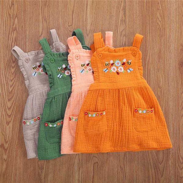 summer kids baby girl cotton linen dress embroidery floral a-line sundress princess button sleeveless backless children sundress, Red;yellow
summer kids baby girl cotton linen dress embroidery floral a-line sundress princess button sleeveless backless children sundress, Red;yellow