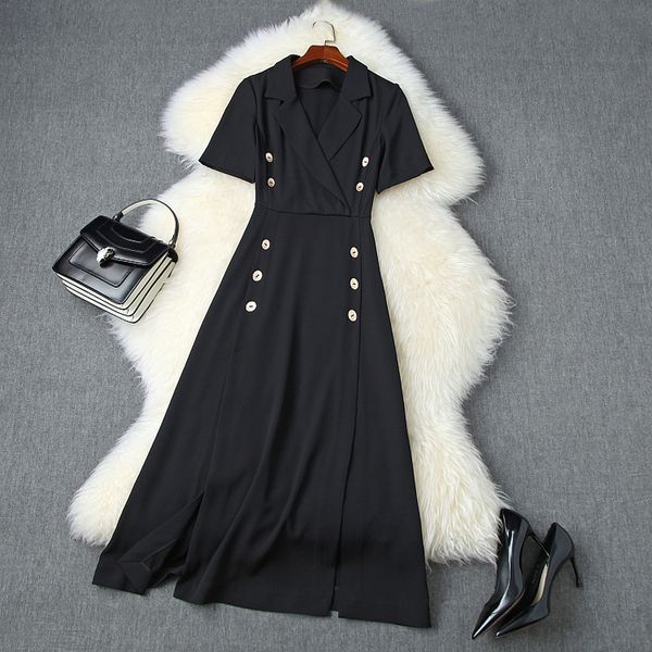 2021 new superior quality summer grace short sleeve with suit collar casual women office work split dress party dresses oexm, Black;gray
2021 new superior quality summer grace short sleeve with suit collar casual women office work split dress party dresses oexm, Black;gray