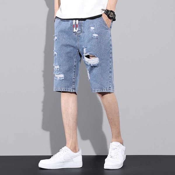 men's jeans summer thin shorts capris trendy straight cut jeans, Blue
men's jeans summer thin shorts capris trendy straight cut jeans, Blue