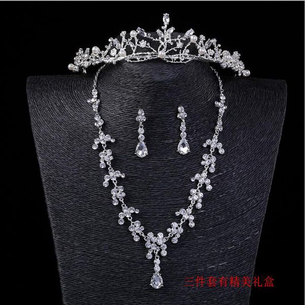 diamond post branch shape simple bride necklace headdress three piece set rhine-stone wedding dress accessories, Silver
diamond post branch shape simple bride necklace headdress three piece set rhine-stone wedding dress accessories, Silver