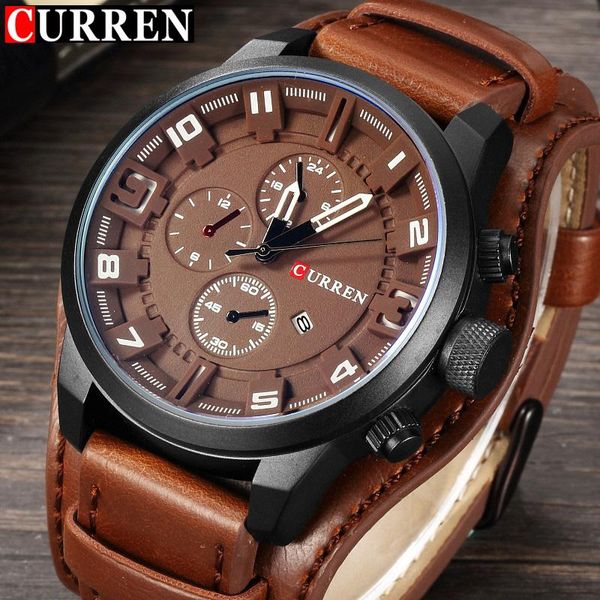 wristwatches curren brand mens fashion army military quartz watches 3bar luxury leather men watch casual sport male clock, Slivery;brown
wristwatches curren brand mens fashion army military quartz watches 3bar luxury leather men watch casual sport male clock, Slivery;brown