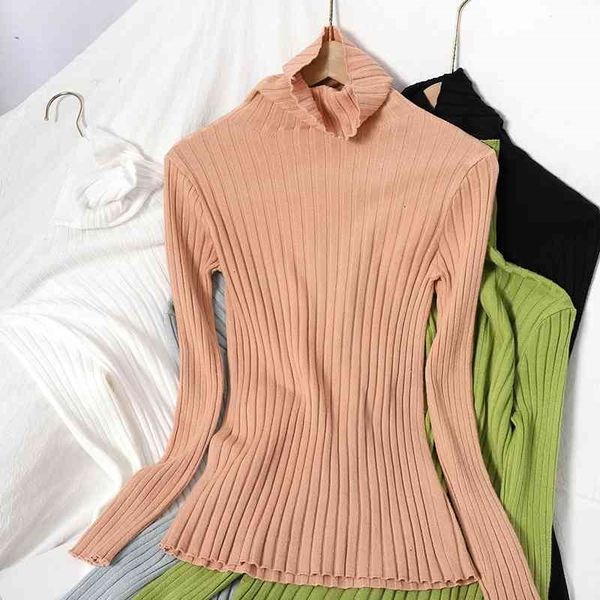 women's knits & tees winter korean soft warm knit sweater women slim stretch bottoming shirt all-match pullover turtleneck long sl, White 
women's knits & tees winter korean soft warm knit sweater women slim stretch bottoming shirt all-match pullover turtleneck long sl, White