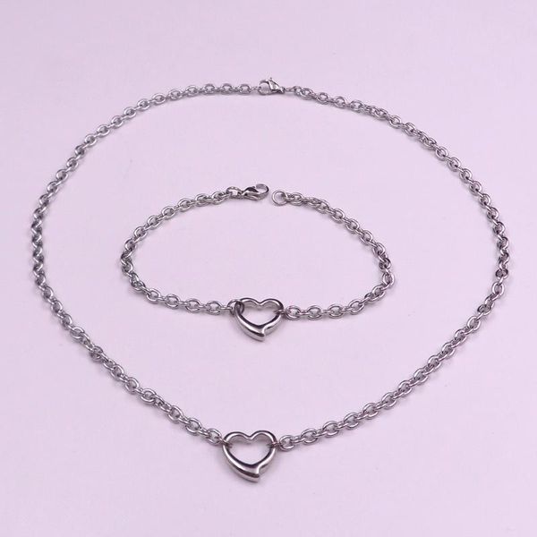 earrings & necklace selling stainless steel lovely heart chain s bracelet +necklace set women / girls jewelry 4.5mm, Silver
earrings & necklace selling stainless steel lovely heart chain s bracelet +necklace set women / girls jewelry 4.5mm, Silver