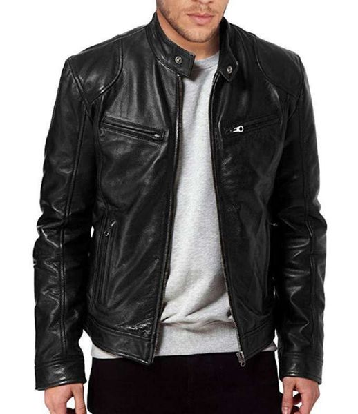 autumn 2020 new men's collar slim zipper pocket decoration pu motorcycle versatile leather jacket, Black;brown
autumn 2020 new men's collar slim zipper pocket decoration pu motorcycle versatile leather jacket, Black;brown