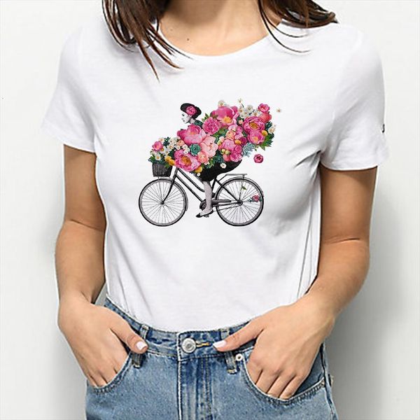Streetwear Casual And Women Summer Men T Shirts Exquisite Cute Flower Girl Giving Bicycle Printed Hipster, White;black
Streetwear Casual And Women Summer Men T Shirts Exquisite Cute Flower Girl Giving Bicycle Printed Hipster, White;black
