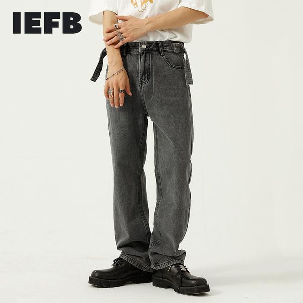 men's jeans iefb wear grey straight pants loose wash streetwear trend casual denim trousers with belt 2021 fashion y8026, Blue
men's jeans iefb wear grey straight pants loose wash streetwear trend casual denim trousers with belt 2021 fashion y8026, Blue