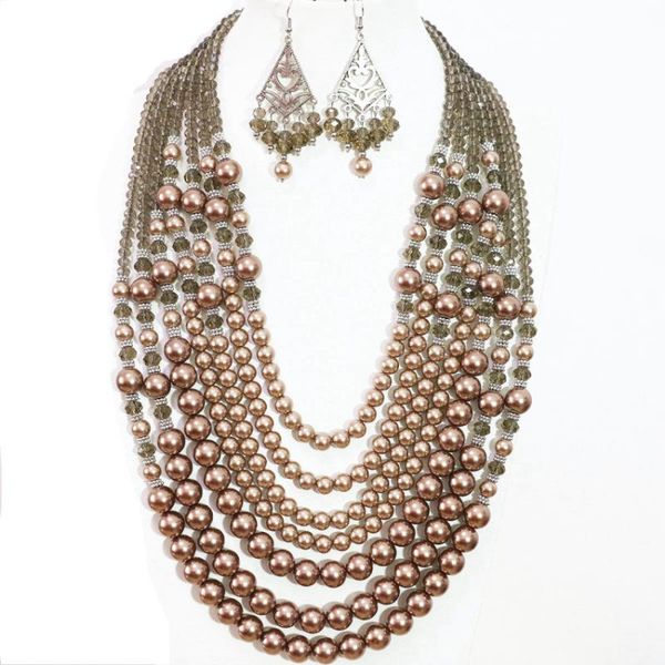 earrings & necklace fashion 10 colors 7 rows round shell simulated-pearl charms party weddings women jewelry set 19-27.5inch b1305, Silver
earrings & necklace fashion 10 colors 7 rows round shell simulated-pearl charms party weddings women jewelry set 19-27.5inch b1305, Silver