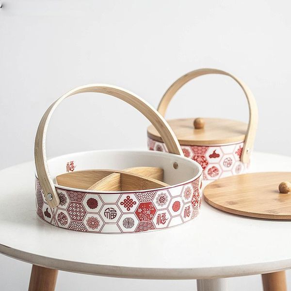 dishes & plates creative ceramic round storage basket with lid fruit platter living room household chinese frame candy dried snack tray
dishes & plates creative ceramic round storage basket with lid fruit platter living room household chinese frame candy dried snack tray