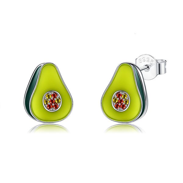 pure silver avocado earrings zircon s925 drop oil personality fashion jewelry ee0502, Golden 
pure silver avocado earrings zircon s925 drop oil personality fashion jewelry ee0502, Golden