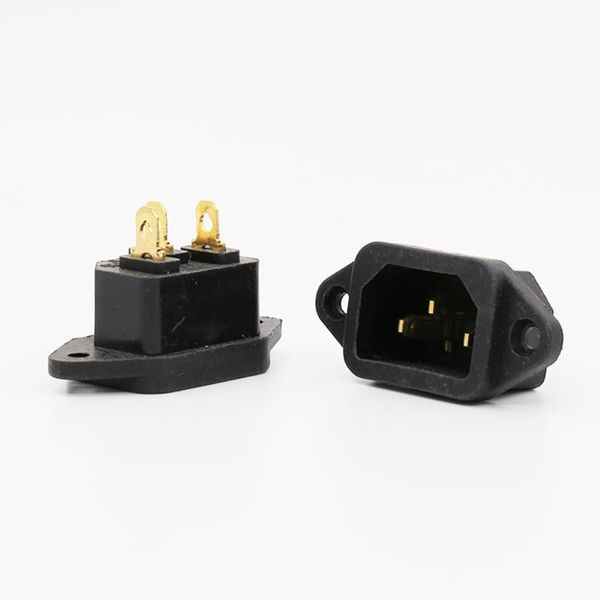 smart power plugs hifi fi-05g gold plated ac iec inlet mains socket, male panel entry plug