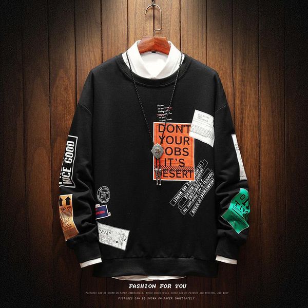 men's hoodies & sweatshirts spring autumn casual fashion hip-hop round neck shirts male print streetwear clothing, Black
men's hoodies & sweatshirts spring autumn casual fashion hip-hop round neck shirts male print streetwear clothing, Black