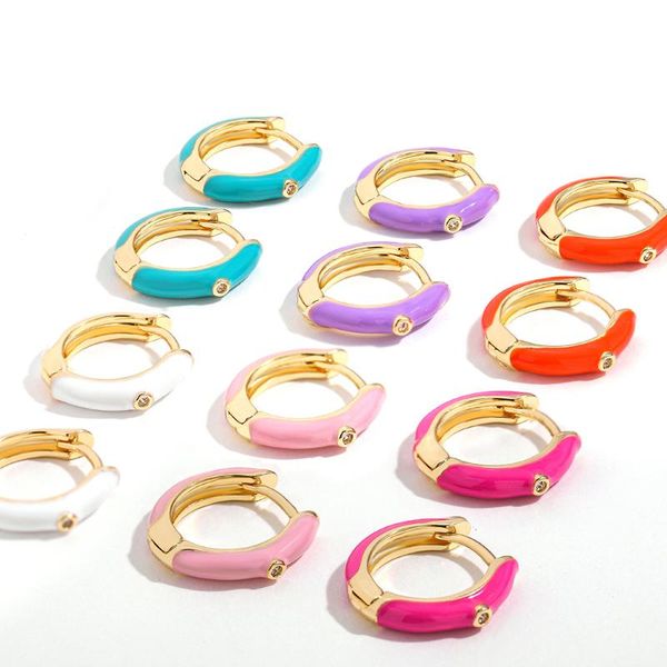 hoop & huggie multicolor enamel cz zircon round circle earrings female trendy small crystal gold cartilage earring women jewelry, Golden;silver
hoop & huggie multicolor enamel cz zircon round circle earrings female trendy small crystal gold cartilage earring women jewelry, Golden;silver