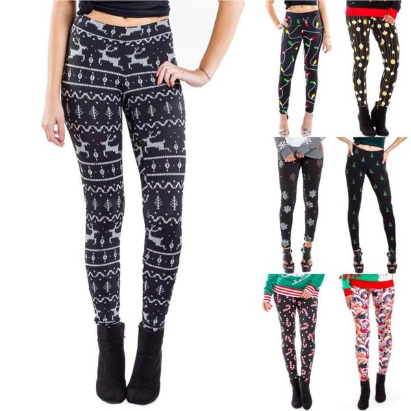 women's leggings womens casual christmas print high waist sports fitness hips elastic pants jeggings legging mujer, Black
women's leggings womens casual christmas print high waist sports fitness hips elastic pants jeggings legging mujer, Black