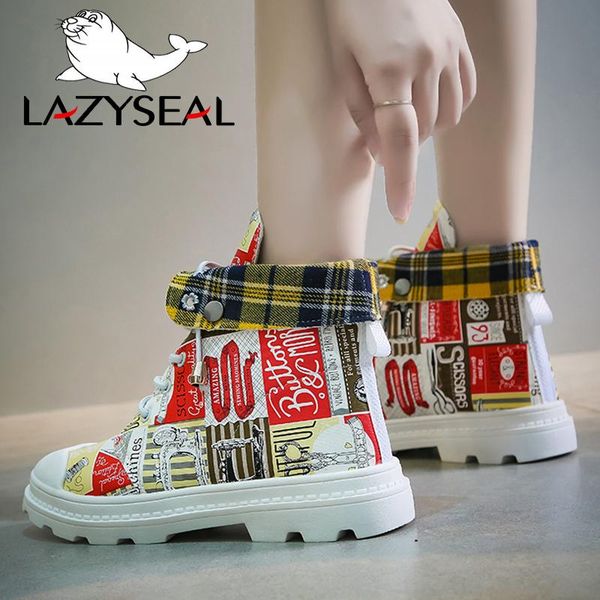 boots lazyseal graffiti platform ankle for women casual shoes autumn round toe flat-soled lace-up ladies vulcanized sneakers, Black
boots lazyseal graffiti platform ankle for women casual shoes autumn round toe flat-soled lace-up ladies vulcanized sneakers, Black