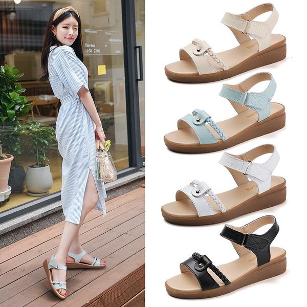 sandals 2021summer leather women's casual designer shoes summer woman dress low heels wedding party, Black
sandals 2021summer leather women's casual designer shoes summer woman dress low heels wedding party, Black