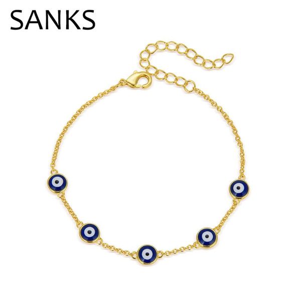 link, chain sanks dark blue enamel evil eye link for women yellow gold plating lucky turkish eyes bracelets & bangles fashion jewelrys, Black
link, chain sanks dark blue enamel evil eye link for women yellow gold plating lucky turkish eyes bracelets & bangles fashion jewelrys, Black