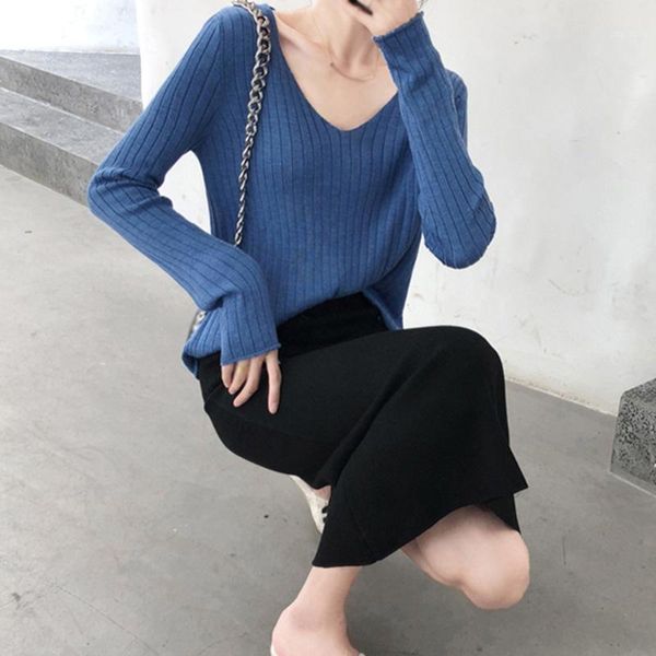 lazy style long-sleeved soild autumn clothes women's outer wear loose casual pullover v-neck sweater sweaters, White;black
lazy style long-sleeved soild autumn clothes women's outer wear loose casual pullover v-neck sweater sweaters, White;black