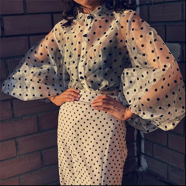 polka dot puff long sleeve blouse for womens blouse shirt mesh sheer see through transparent fashion plus size female casual top, White
polka dot puff long sleeve blouse for womens blouse shirt mesh sheer see through transparent fashion plus size female casual top, White