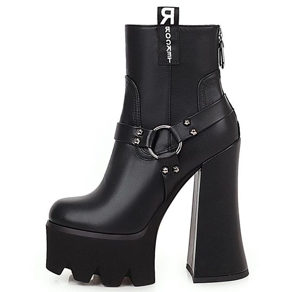 boots autumn pu leather punk gothic women ankle with zipper super high heeled thick platform ladies black round toe shoes
boots autumn pu leather punk gothic women ankle with zipper super high heeled thick platform ladies black round toe shoes