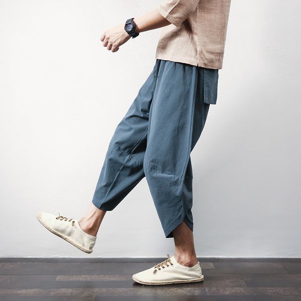 2021 new cotton linen mens harem summer male casual calf-length solid big pocket baggy pants trousers 3yk3, Black
2021 new cotton linen mens harem summer male casual calf-length solid big pocket baggy pants trousers 3yk3, Black