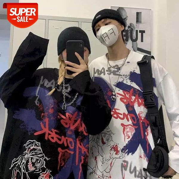couple style long-sleeved t-shirt 2020 autumn new korean version ins harajuku style loose thin graffiti print trendy street #up2j, White
couple style long-sleeved t-shirt 2020 autumn new korean version ins harajuku style loose thin graffiti print trendy street #up2j, White