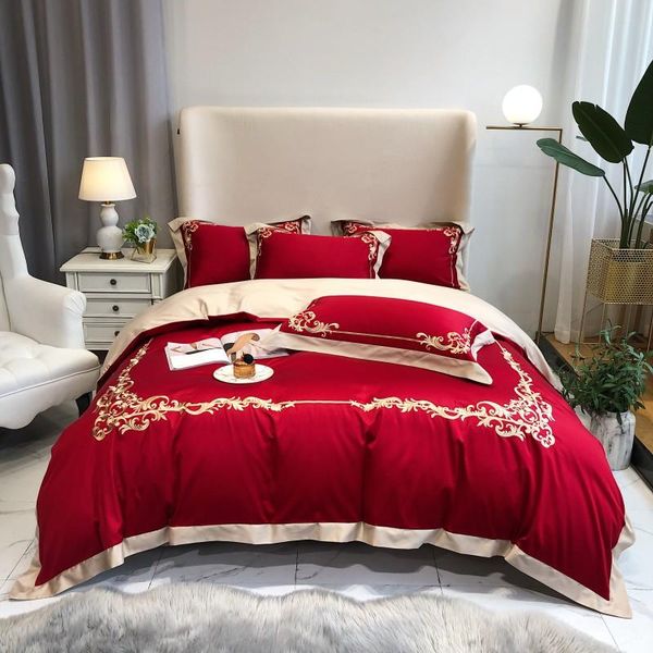 luxury style red embroidery 100s egyptian cotton duvet cover bed linen fitted sheet pillowcases bedclothes king size 4pcs
luxury style red embroidery 100s egyptian cotton duvet cover bed linen fitted sheet pillowcases bedclothes king size 4pcs