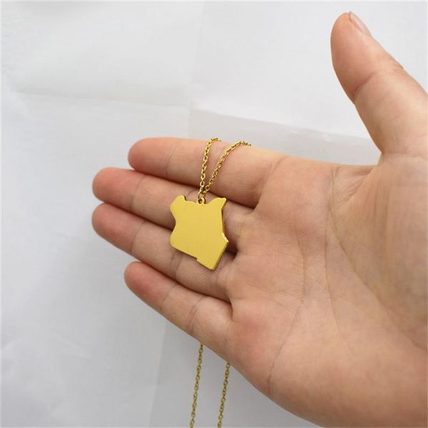 pendant necklaces european and american accessories personality kenya map collar chain titanium steel, Silver
pendant necklaces european and american accessories personality kenya map collar chain titanium steel, Silver
