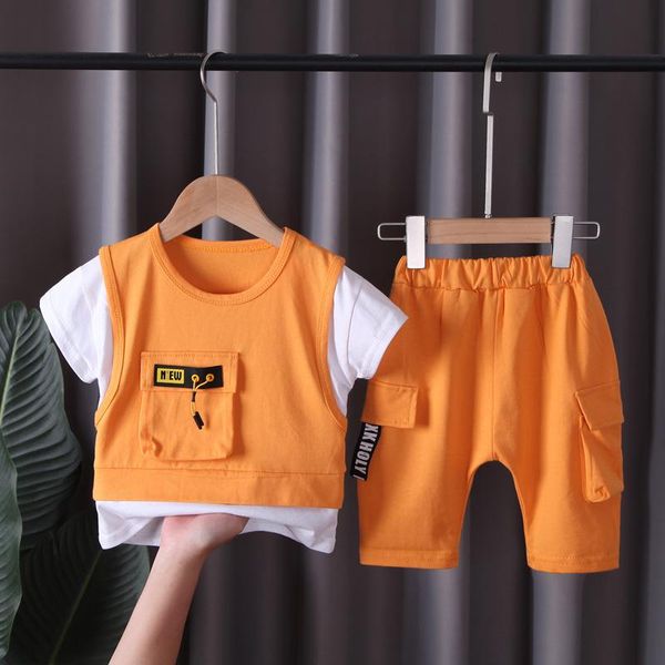 clothing sets 2021 summer toddler baby boys sports clothes infant girls fake two t-shirt+solid shorts2-piece casual suits kids, White
clothing sets 2021 summer toddler baby boys sports clothes infant girls fake two t-shirt+solid shorts2-piece casual suits kids, White