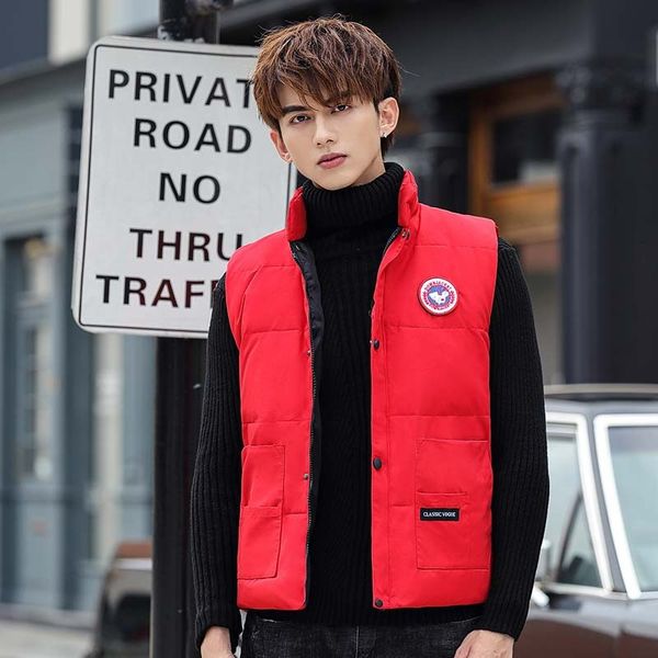 shoulder autumn winter thickened sleeveless vest stand collar windproof and slim fit men's coat warm cotton jacket, Black;white
shoulder autumn winter thickened sleeveless vest stand collar windproof and slim fit men's coat warm cotton jacket, Black;white