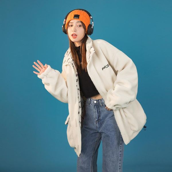 women's jackets korean clothing 2021 winter double-sided lamb velvet jacket cotton women loose trend full-print, Black;brown
women's jackets korean clothing 2021 winter double-sided lamb velvet jacket cotton women loose trend full-print, Black;brown