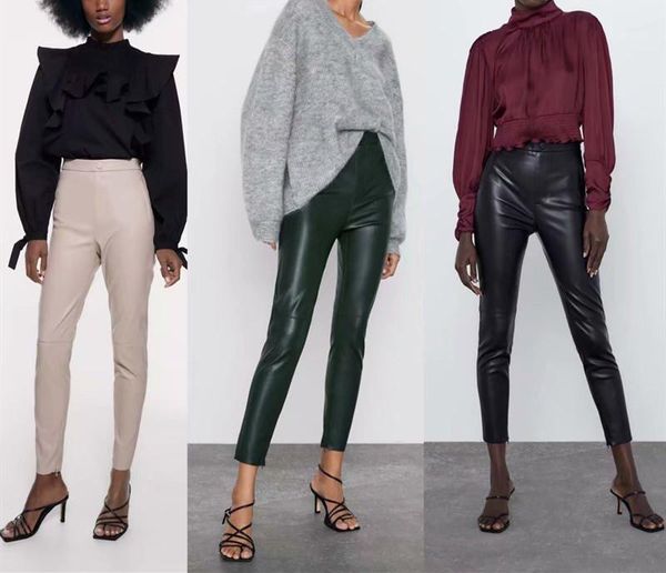 women's pants & capris women's za2022 fall/winter trouser leg zipper button imitation leather leggings, Black;white
women's pants & capris women's za2022 fall/winter trouser leg zipper button imitation leather leggings, Black;white