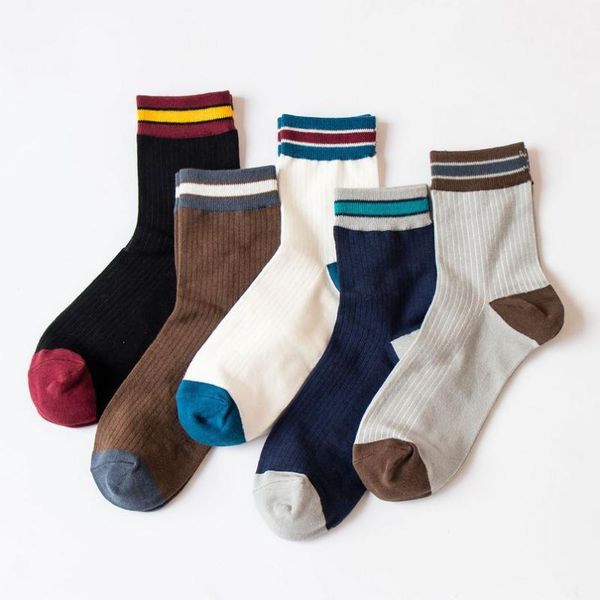 men's socks simplicity stripe stitching trend comfortable middle tube breathable casual business cotton, Black
men's socks simplicity stripe stitching trend comfortable middle tube breathable casual business cotton, Black