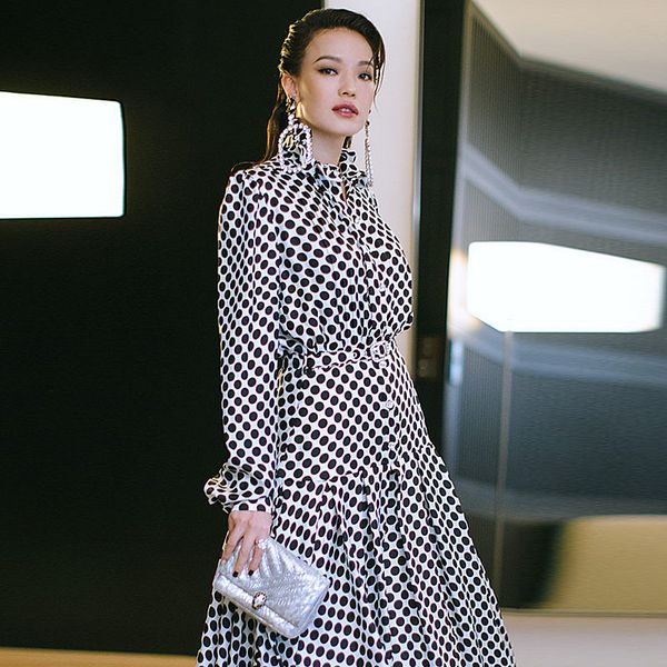 runway autumn new women's fashion party long sleeve vintage elegant dot print midi dress 11y9, Black;gray
runway autumn new women's fashion party long sleeve vintage elegant dot print midi dress 11y9, Black;gray