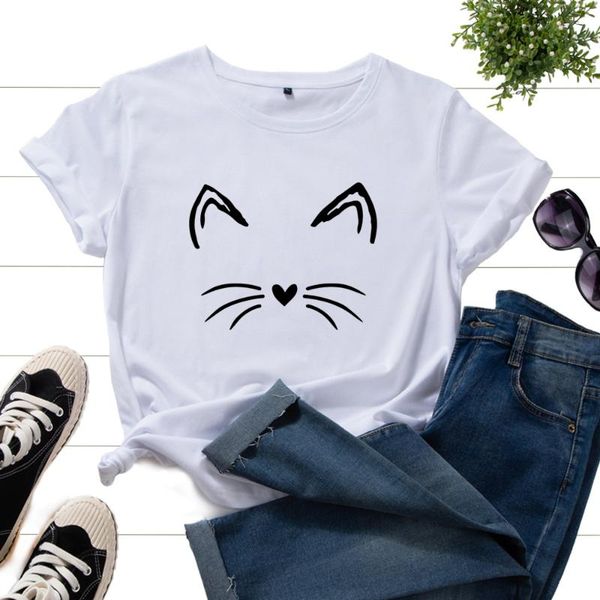 women's t-shirt 100% cotton womens short sleeve cute kitten cat graphic tees s-5xl oversized shirts streetwear female, White
women's t-shirt 100% cotton womens short sleeve cute kitten cat graphic tees s-5xl oversized shirts streetwear female, White