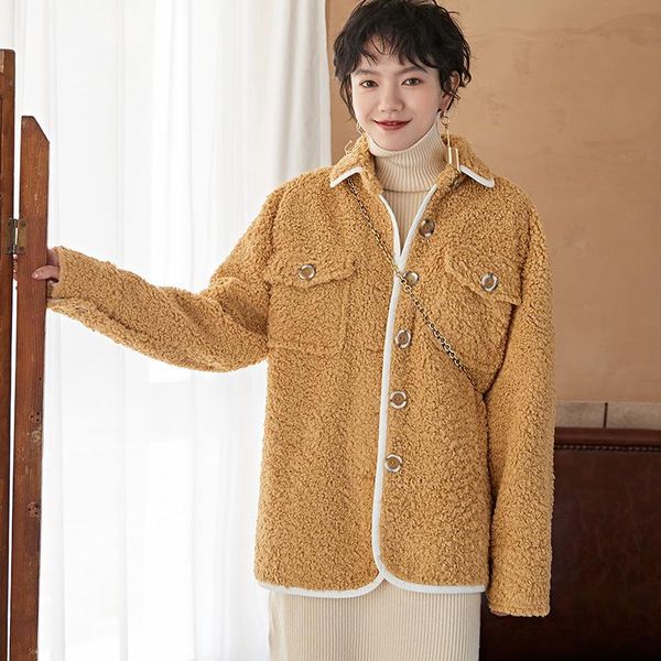 women's leather & faux winter women lambswool fur overcoats luxury short casual thick warm plus size female 2021 yellow sh, Black
women's leather & faux winter women lambswool fur overcoats luxury short casual thick warm plus size female 2021 yellow sh, Black
