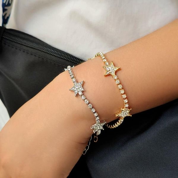 link, chain flatfoosie 2021 trendy star crystal charm bracelets for women luxury gold silver color rhinestone bracelet party jewelry, Black
link, chain flatfoosie 2021 trendy star crystal charm bracelets for women luxury gold silver color rhinestone bracelet party jewelry, Black