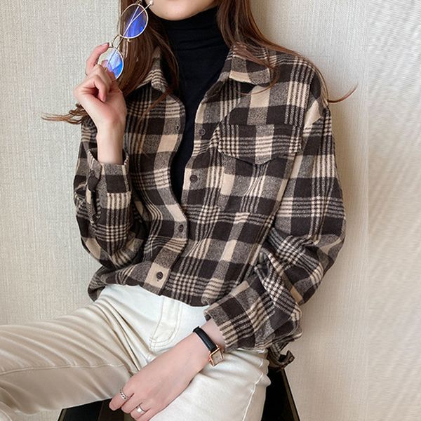 womens blouse 2021 new autumn and winter thickening womens jacket long-sleeved shirt versatile bottoming jacket, Black;brown
womens blouse 2021 new autumn and winter thickening womens jacket long-sleeved shirt versatile bottoming jacket, Black;brown