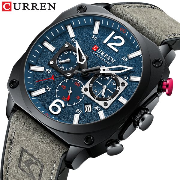 curren men's brand fashion watch casual sports leather chronograph quartz wrsitwatches for male luminous hands clock
curren men's brand fashion watch casual sports leather chronograph quartz wrsitwatches for male luminous hands clock
