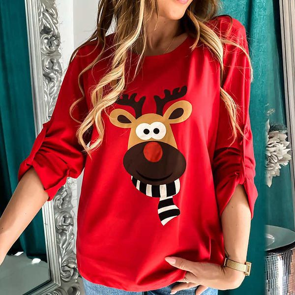 women's t-shirt women autumn christmas elk print t-shirts winter casual solid round neck long sleeve dual use office lady pullover 2tt, White
women's t-shirt women autumn christmas elk print t-shirts winter casual solid round neck long sleeve dual use office lady pullover 2tt, White