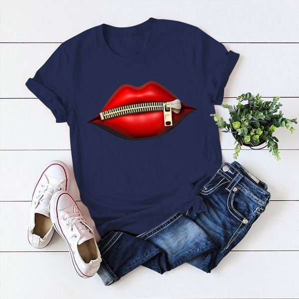 fashion women's casual sequins red lip t-shirt cotton short sleeve t-shirts vintage creativity zipper lips t-shirt, White
fashion women's casual sequins red lip t-shirt cotton short sleeve t-shirts vintage creativity zipper lips t-shirt, White