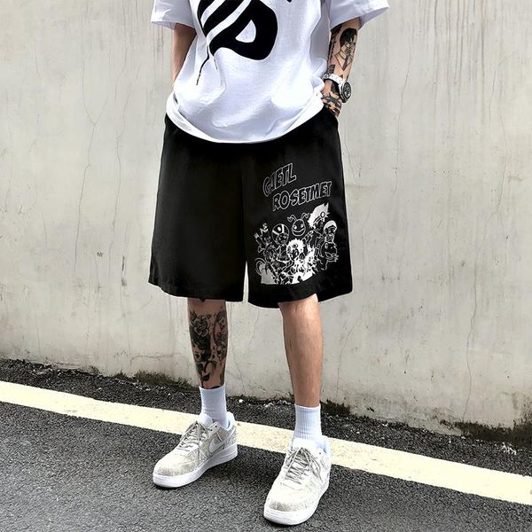 men's shorts 2021 summer korean ins cartoon letter printing and dyeing couple loose casual women's fashion, White;black
men's shorts 2021 summer korean ins cartoon letter printing and dyeing couple loose casual women's fashion, White;black