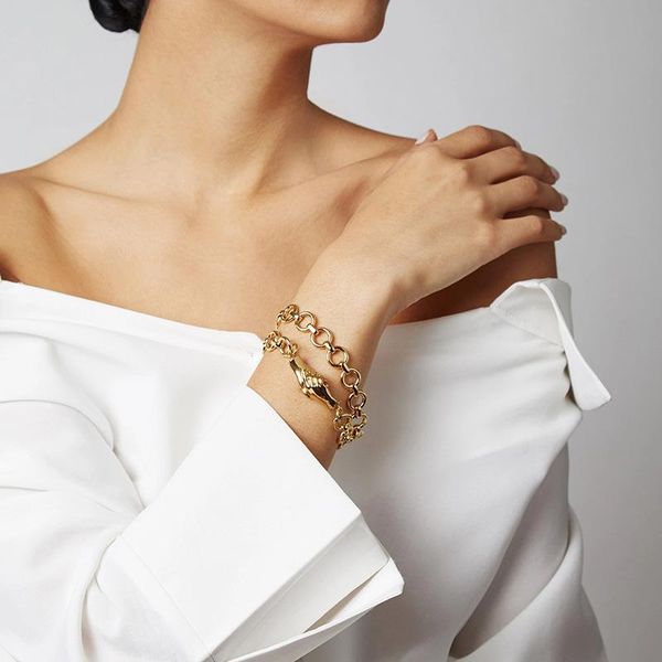 link, chain punk magnet clasp shake hands bracelet hip hop gold silver color for women fashion jewelry gift drop, Black
link, chain punk magnet clasp shake hands bracelet hip hop gold silver color for women fashion jewelry gift drop, Black