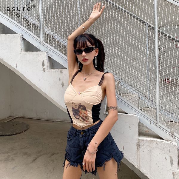 woman tank clothes cami tube halter female gothic 90s aesthetic grunge clothing t041917a, Gray
woman tank clothes cami tube halter female gothic 90s aesthetic grunge clothing t041917a, Gray