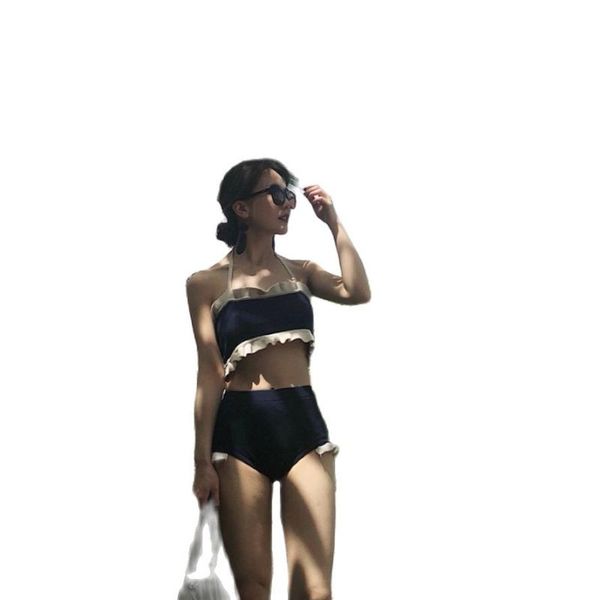 women's swimwear lace patchwork, neck, chest, split swimsuit, high waist, knitted bikini two-piece set, White;black
women's swimwear lace patchwork, neck, chest, split swimsuit, high waist, knitted bikini two-piece set, White;black