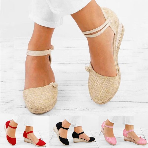 sandals 2021 fashion women ladies retro linen canvas wedge round toe casual singles shoes wedges high heels zapatos mujer, Black
sandals 2021 fashion women ladies retro linen canvas wedge round toe casual singles shoes wedges high heels zapatos mujer, Black