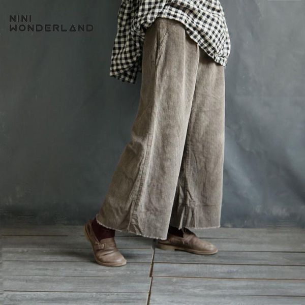 women's pants & capris nini wonderland 2021 autumn winter corduroy women elastic waist straight trousers female torn edge large size lo, Black;white
women's pants & capris nini wonderland 2021 autumn winter corduroy women elastic waist straight trousers female torn edge large size lo, Black;white