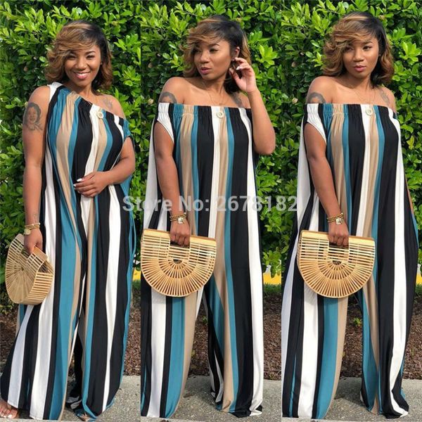 women's jumpsuits & rompers fashion loose women jumpsuit plus size striped off shoulder wide leg elegant jumpsuir comfortable female, Black;white
women's jumpsuits & rompers fashion loose women jumpsuit plus size striped off shoulder wide leg elegant jumpsuir comfortable female, Black;white