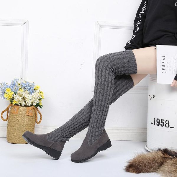 boots wedge platform shoes over the knee western knitting strech women fashion retro black boot heels 4cm
boots wedge platform shoes over the knee western knitting strech women fashion retro black boot heels 4cm